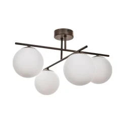 Domiluce Aurora loftlampe, brun, Ø 50 cm, 4 lyskilder, glas, E14