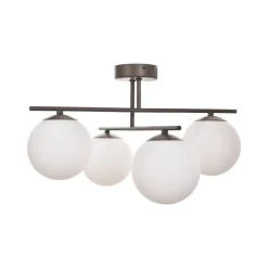 Domiluce Aurora loftlampe, brun, Ø 50 cm, 4 lyskilder, glas, E14