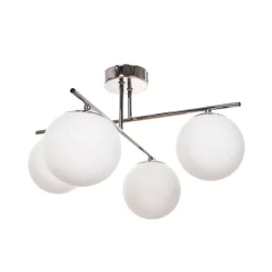 Aurora loftlampe, krom, Ø 50 cm, 4 lyskilder, glas, E14^Domiluce Discount