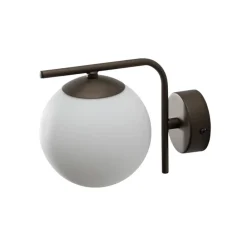 Domiluce Væglamper>Aurora væglampe, brun, glas, 17 cm høj, kugle, E14