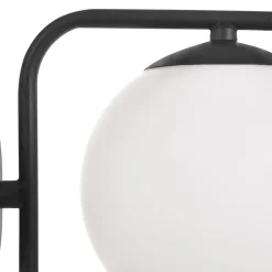 Domiluce Aurora væglampe, sort, glas, 17 cm høj, kugle, E14