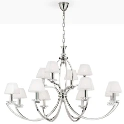 ORION Avala - pragtfuld lysekrone i nikkel og hvid