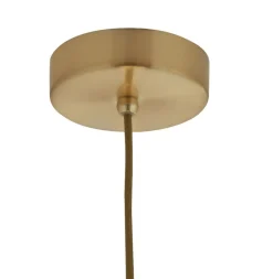 Searchlight Avalon hængelampe med glasskærm, guld