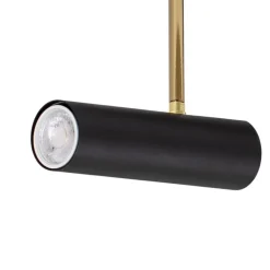 Luminex Axion loftlampe, 3 lyskilder, sort/guld, lang, stål