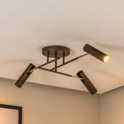 Luminex Axion loftlampe, 3 lyskilder, titanfarvet, stål