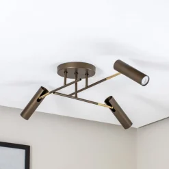 Luminex Axion loftlampe, 3 lyskilder, titanfarvet, stål