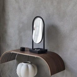 Angui bordspejl, sort, højde 35 cm, glas, marmor^AYTM