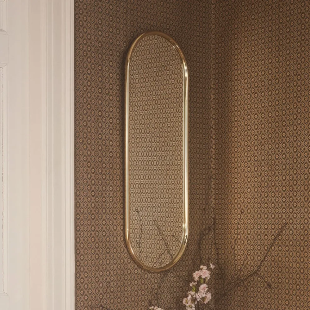 AYTM Angui-spejl, guldfarvet, højde 78 cm, glas, stål