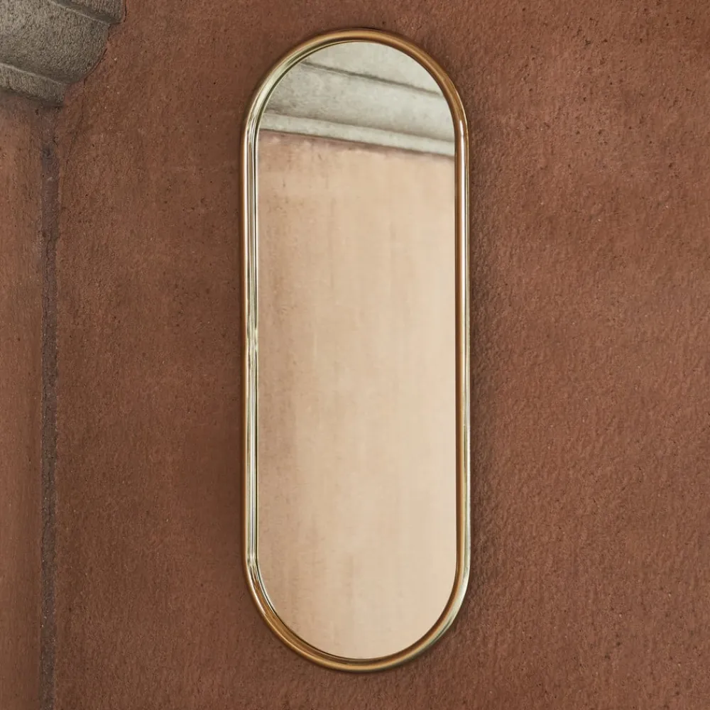 AYTM Angui-spejl, guldfarvet, højde 78 cm, glas, stål
