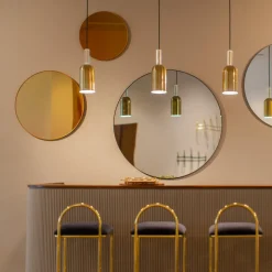 Circum-spejl, rosafarvet, Ø 70 cm, glas, MDF-træ^AYTM New