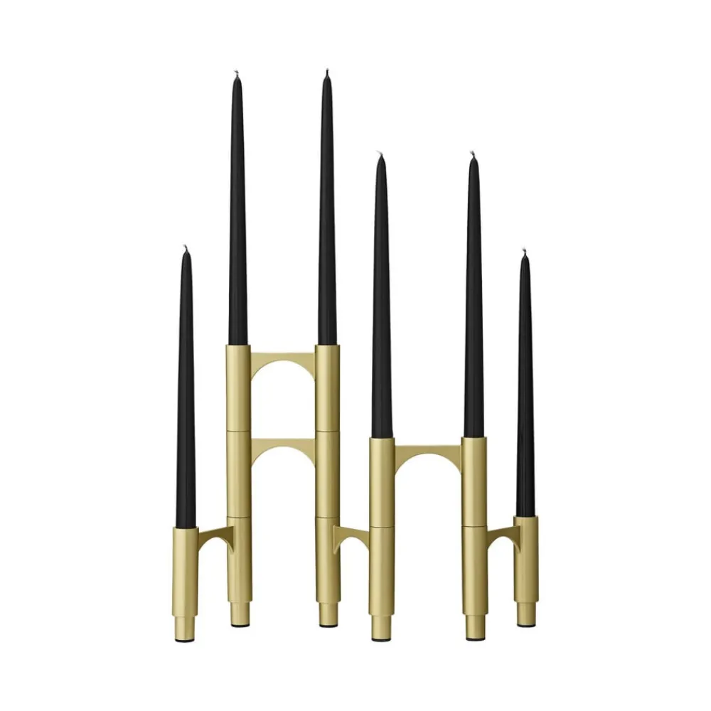 AYTM Møbel Og Interiør>Compono lysestage, guld, h 12 cm, aluminium, sæt med 3 stk