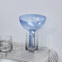 Vase Torus, blå, Ø 25 cm, højde 33 cm, glas^AYTM Clearance