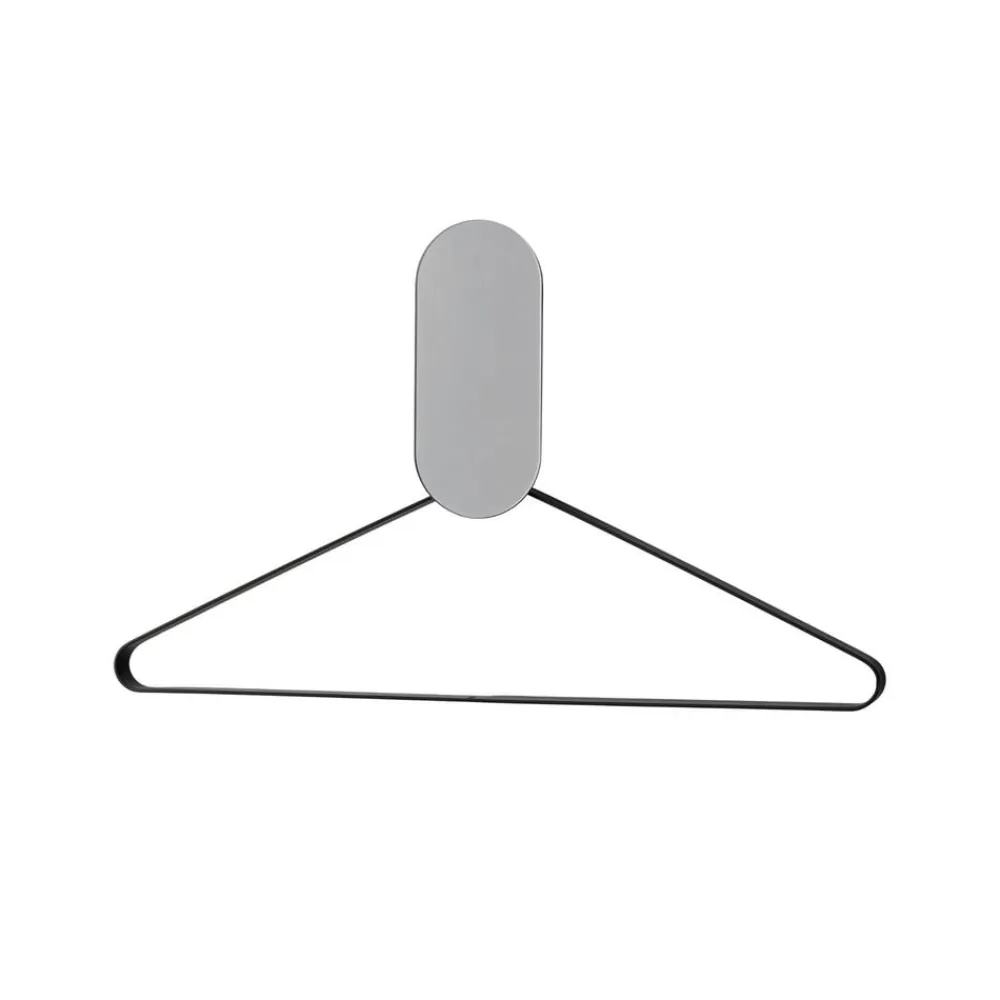 AYTM Vægknage Ovali, spejl, sort, glas, træ, stål