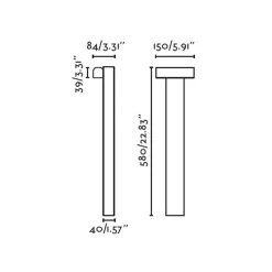 FARO BARCELONA Balic LED-sokkellampe, sort, aluminium, højde 58 cm