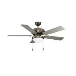 EGLO Ballina loftventilator, E27, mat nikkel, afbryder med træksnor