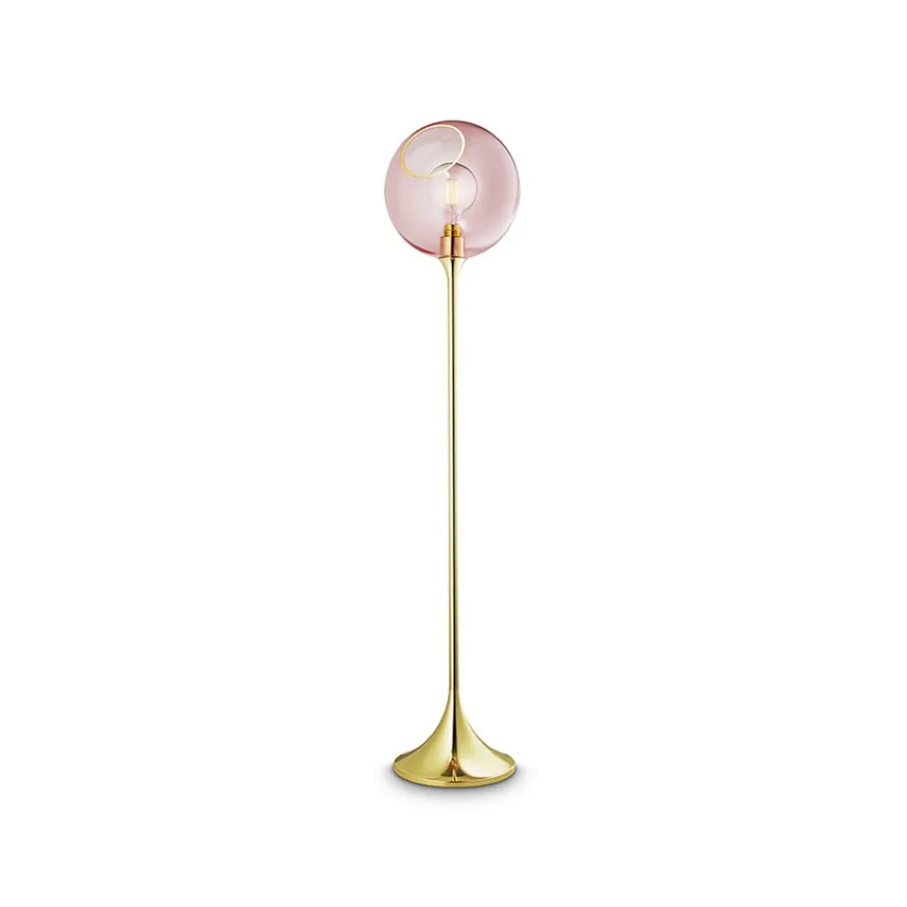 Ballroom gulvlampe, pink, glas, mundblæst, dæmpbar^DESIGN BY US New