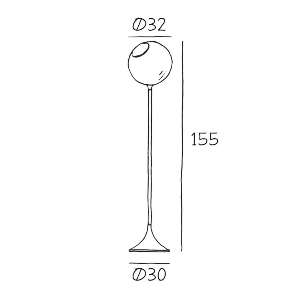 Ballroom gulvlampe, pink, glas, mundblæst, dæmpbar^DESIGN BY US New