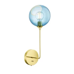 DESIGN BY US Væglamper>Ballroom Long væglampe, blå, glas, mundblæst