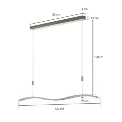 Wave II LED-hængelampe, højdejusterbar^BANKAMP New