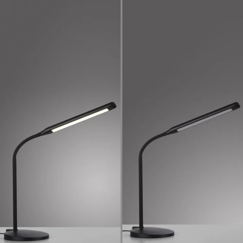 JUST LIGHT. GmbH BARE LYS. Elly LED-bordlampe, ABS, CCT, dæmpbar sort