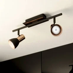 EGLO Loftlamper|Spotlights>Barnham LED loftspot, længde 39,5 cm, sort/kobber