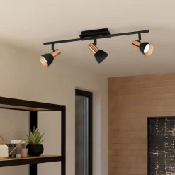 EGLO Barnham LED loftspot, længde 58,5 cm, sort/kobber