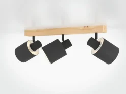 Batallas loftspot, længde 48 cm, sort/træ, 3 lyskilder.^EGLO Clearance