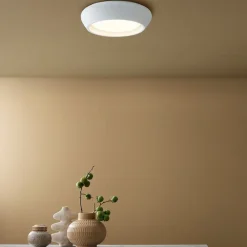 Beacon Lighting Beacon loftlampe Fjord, hvid, gips, Ø 28 cm, GX53