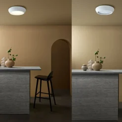 Beacon Lighting Beacon loftlampe Fjord, hvid, gips, Ø 28 cm, GX53