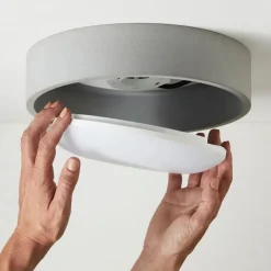 Beacon Lighting Beacon loftlampe Uno, grå, beton, Ø 27 cm, GX53