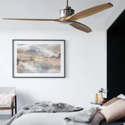 Beacon loftventilator Airfusion Akmani, støjsvag, teak/krom^Beacon Lighting New