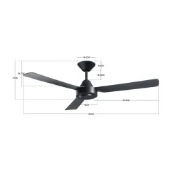 Beacon Lighting Beacon loftventilator Bayside Calypso sort 122 cm støjsvag