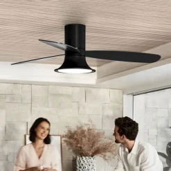 Beacon Lighting Loftventilatorer>Beacon loftventilator med lys Flusso sort 132cm støjsvag