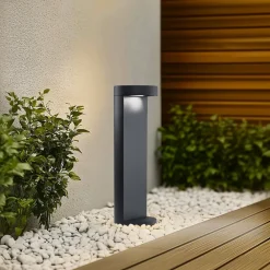 BEGA LED-sokkellampe 84749, grafit, støbt aluminium, glas