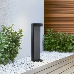 BEGA LED-sokkellampe 84749, grafit, støbt aluminium, glas