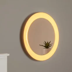 LED-spejl Studio Line sort-messing, Ø 50 cm^BEGA New