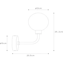 Berend væglampe af glas, højde 25,2 cm^Lucide Discount