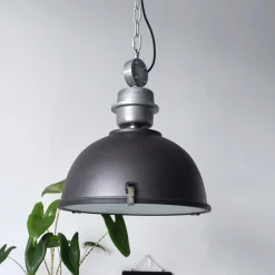 Steinhauer Bikkel hængelampe, Ø 42 cm, sort, metal, glas, E27