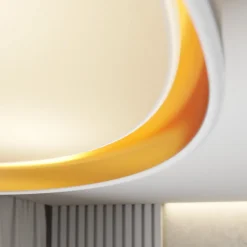 TK Lighting Bilbao loftslampe, hvid/guld, Ø 45 cm