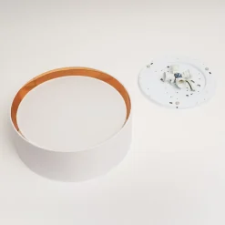 TK Lighting Bilbao loftslampe, hvid/guld, Ø 45 cm