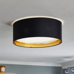 Bilbao loftslampe, sort/guld, Ø 45 cm^TK Lighting Outlet