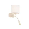 Argon Bilo væglampe, beige, tekstil, 2 lyskilder, læselampe