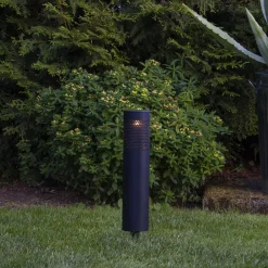 STAR TRADING Solcellelamper|Sokkellamper>Blace LED-solcellelampe i sort, 39 cm høj