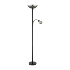 Blade gulvlampe, højde 178 cm, sort/røgfarvet, 2 lyskilder.^Globo Sale