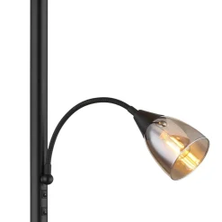 Blade gulvlampe, højde 178 cm, sort/røgfarvet, 2 lyskilder.^Globo Sale