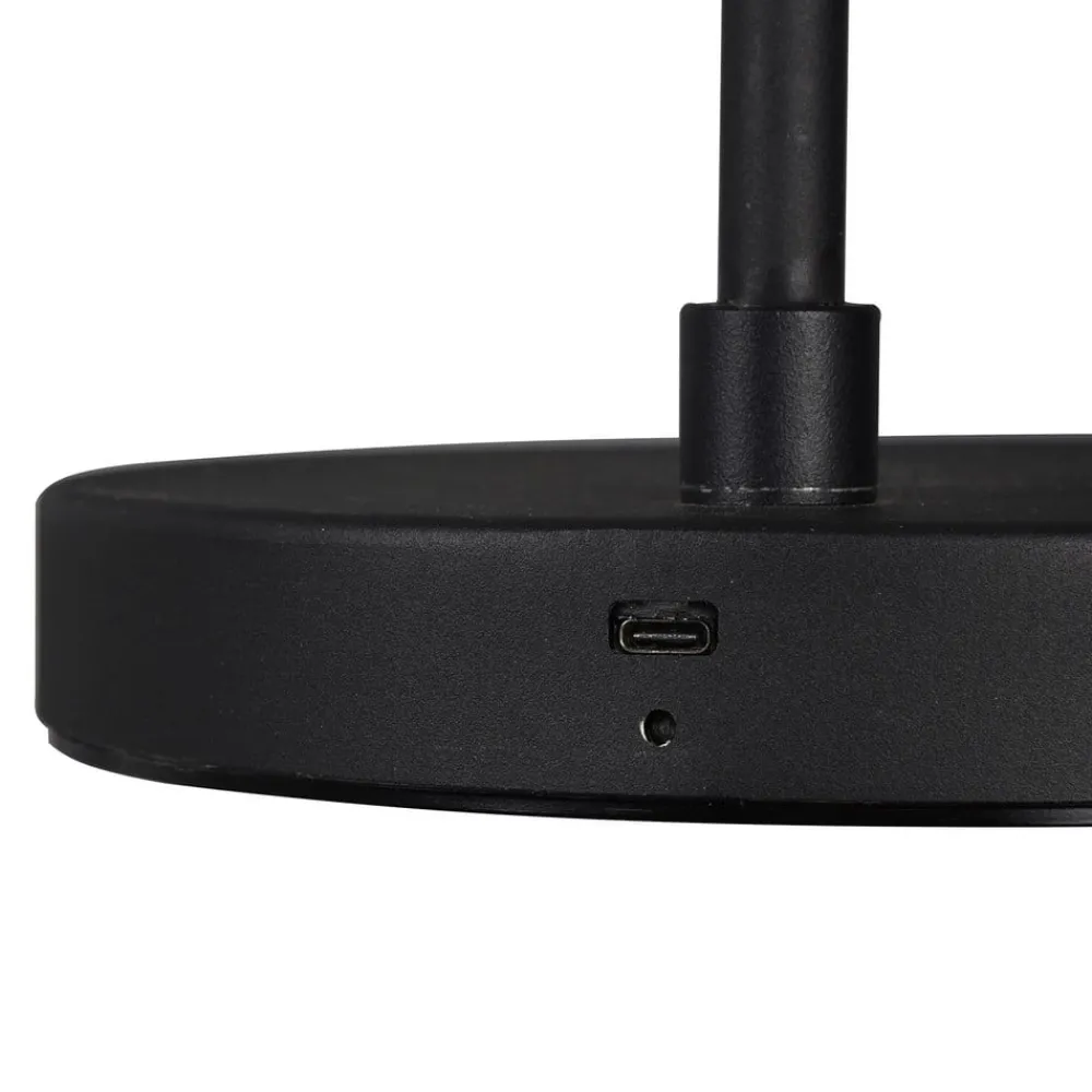 Reality Leuchten Gang|Gulvlamper>Blake LED-gulvlampe med batteri, kan dæmpes, sort