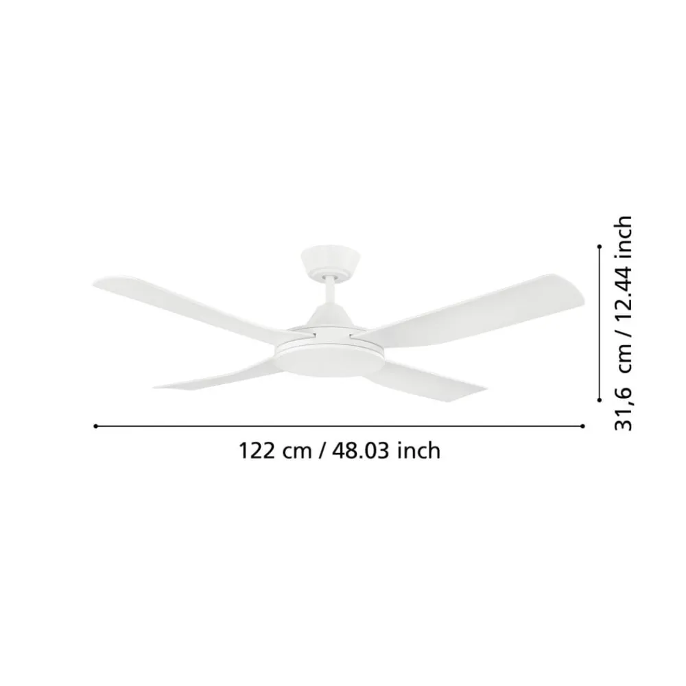 EGLO Loftventilatorer>Bondi 1 loftventilator, mat hvid, fjernbetjening
