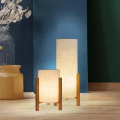 Bordlampe 3193, træ, hørtekstil, højde 32 cm^Näve Sale