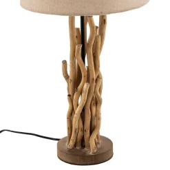 ONLI Bordlampe Agar med stofskærm og træelement
