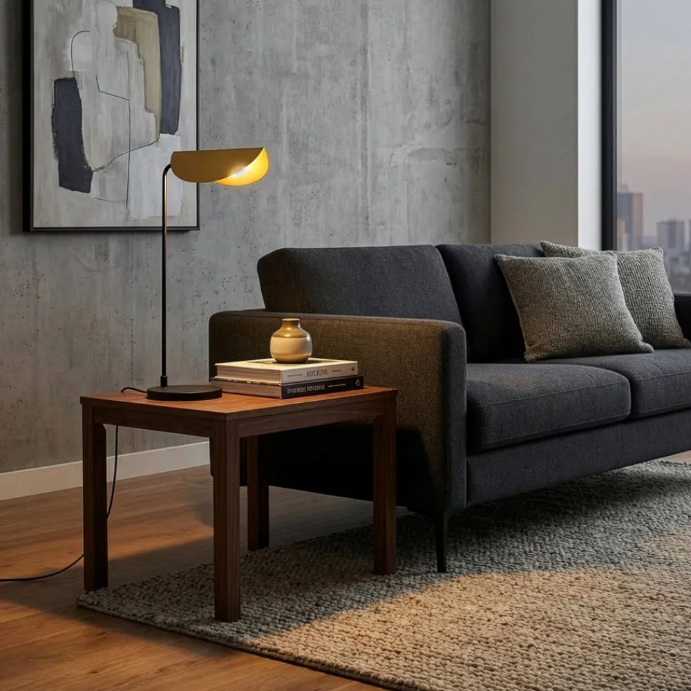 Opviq Bordlampe Corner, sort/guld, højde 57 cm, E14